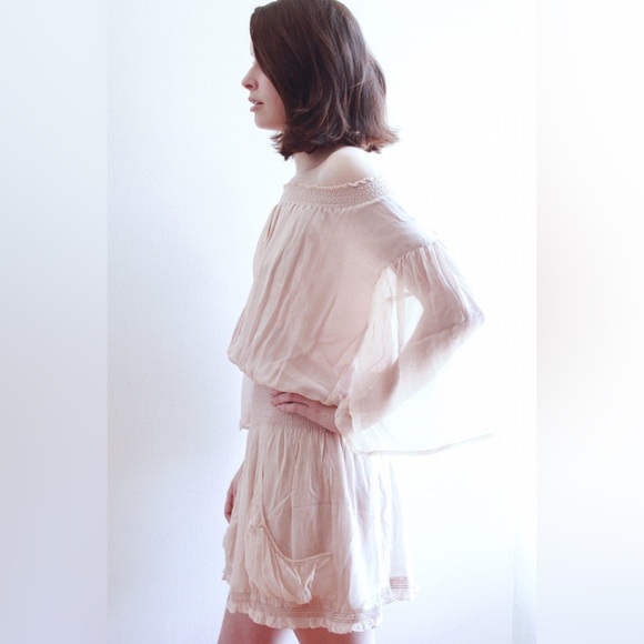 Flannel Australia Silk Montreaux Mini Dress in Blush - Picture 4 of 11